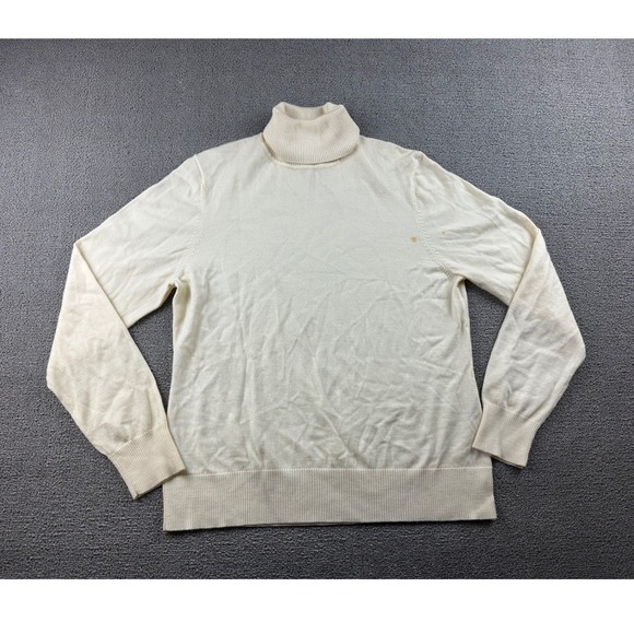 Charter Club Sweaters - Charter Club Sweater Women L Beige Cream Wool Blend Turtleneck Pullover Academia